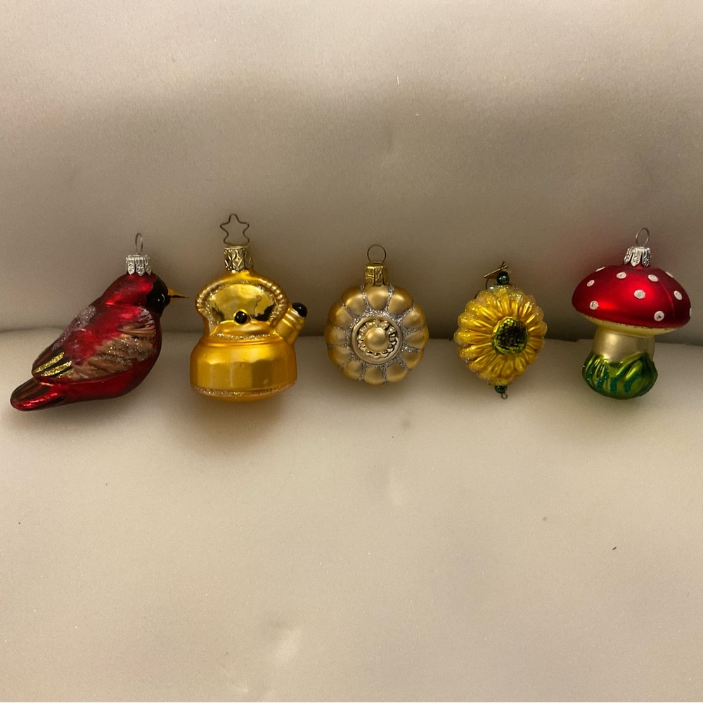 Bundle of 5 blown glass ornaments